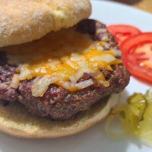 Homemade cheese burger 