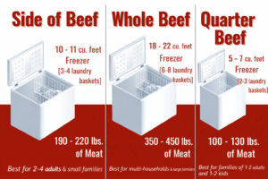 Whole beef, side and quarter share comparision