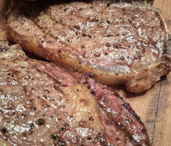 Grilled sirloin steak.
